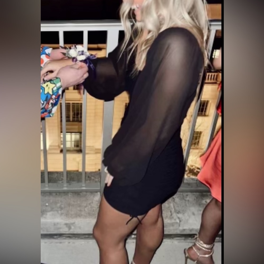 Black formal mini dress